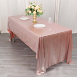 60x126inch Rose Gold Shimmer Sequin Dots Polyester Tablecloth, Wrinkle Free Sparkle Glitter