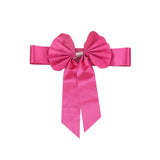 5 Pack | Fuchsia | Reversible Chair Sashes with Buckle | Double Sided Pre-tied Bow Tie Chair Bands | Satin & Faux Leather