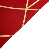 5 Pack | Modern Red & Geometric Gold Cloth Dinner Napkins | 20x20Inch