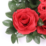 3 Sq ft. | Easy-Install Red Silk Rose Flower Mat Wall Panel Backdrop