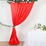 8ftx10ft Red Satin Formal Event Backdrop Drape, Window Curtain Panel