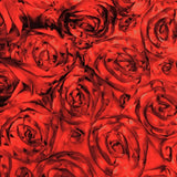 72x72inch Red 3D Rosette Satin Table Overlay, Square Tablecloth Topper#whtbkgd