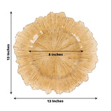 Amber Round Reef Acrylic Plastic Charger Plates, Dinner Charger Plates