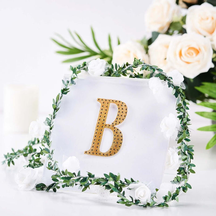 4inch Gold Decorative Rhinestone Alphabet Letter Stickers DIY Crafts - B