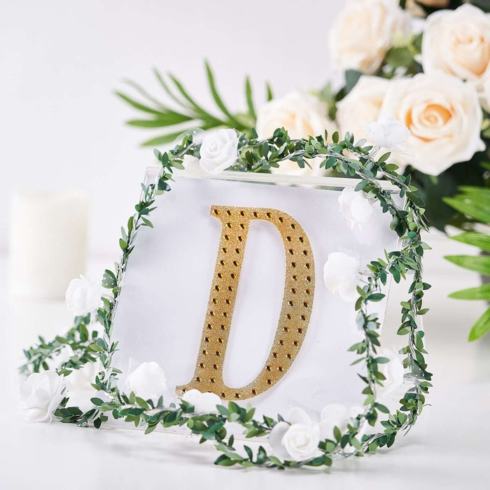 6 inch Gold Decorative Rhinestone Alphabet Letter Stickers DIY Crafts - D