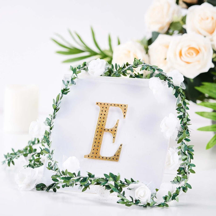 4inch Gold Decorative Rhinestone Alphabet Letter Stickers DIY Crafts - E