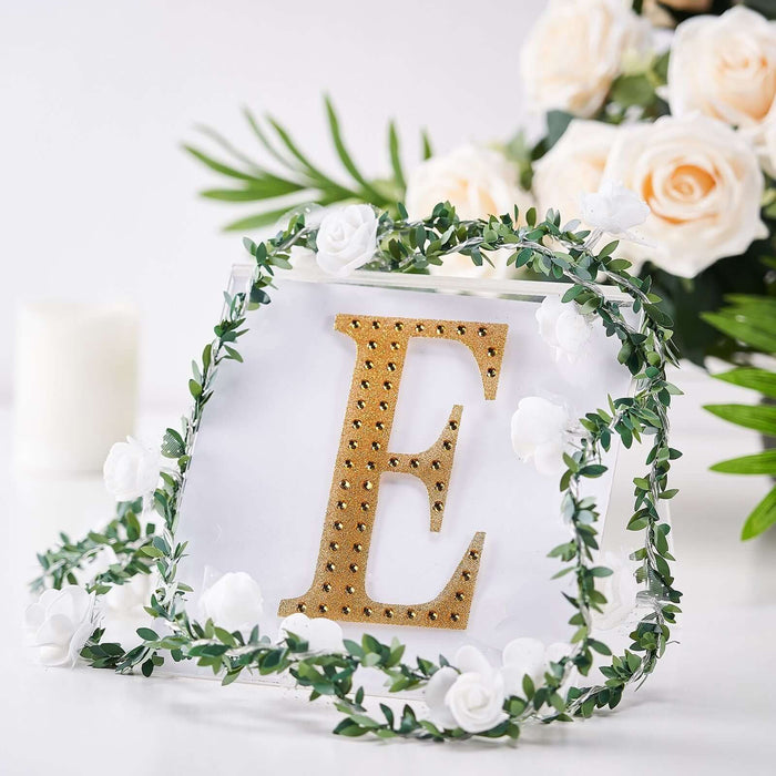 6 inch Gold Decorative Rhinestone Alphabet Letter Stickers DIY Crafts - E