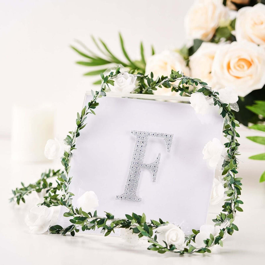 4Inch Silver Decorative Rhinestone Alphabet Letter Stickers DIY Crafts - F