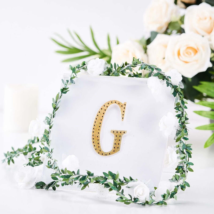 4inch Gold Decorative Rhinestone Alphabet Letter Stickers DIY Crafts - G