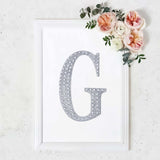 8 Inch Silver Decorative Rhinestone Alphabet Letter Stickers DIY Crafts - G