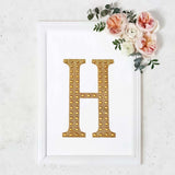 8inch Gold Decorative Rhinestone Alphabet Letter Stickers DIY Crafts - H