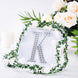 6 inch Silver Decorative Rhinestone Alphabet Letter Stickers DIY Crafts - K