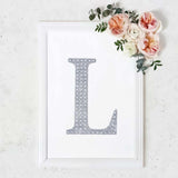 8 Inch Silver Decorative Rhinestone Alphabet Letter Stickers DIY Crafts - L