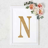 8inch Gold Decorative Rhinestone Alphabet Letter Stickers DIY Crafts - N