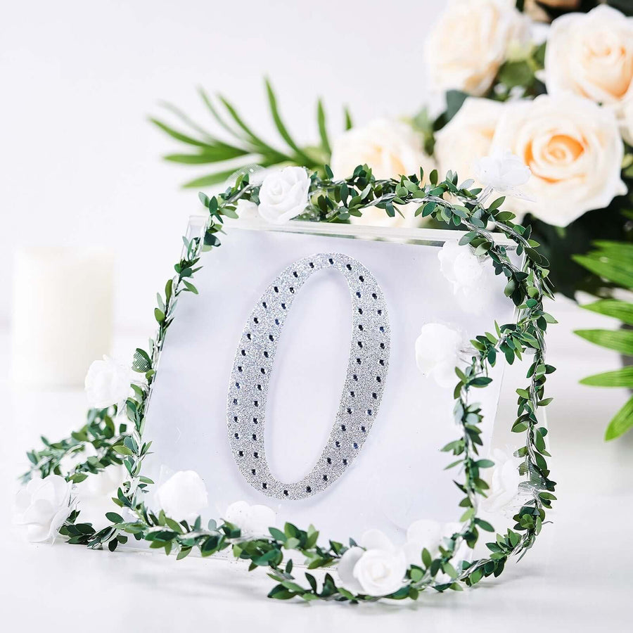 6 inch Silver Decorative Rhinestone Alphabet Letter Stickers DIY Crafts - O