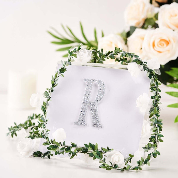 4Inch Silver Decorative Rhinestone Alphabet Letter Stickers DIY Crafts - R