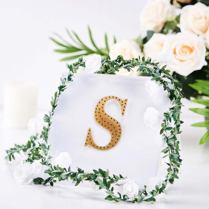 4inch Gold Decorative Rhinestone Alphabet Letter Stickers DIY Crafts - S