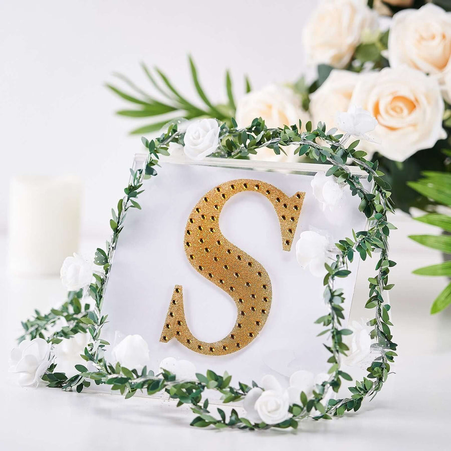 6 inch Gold Decorative Rhinestone Alphabet Letter Stickers DIY Crafts - S