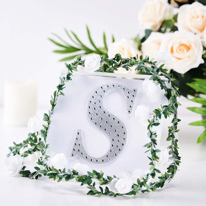 6 inch Silver Decorative Rhinestone Alphabet Letter Stickers DIY Crafts - S