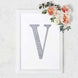 8 Inch Silver Decorative Rhinestone Alphabet Letter Stickers DIY Crafts - V