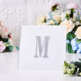 4Inch Silver Decorative Rhinestone Alphabet Letter Stickers DIY Crafts - M