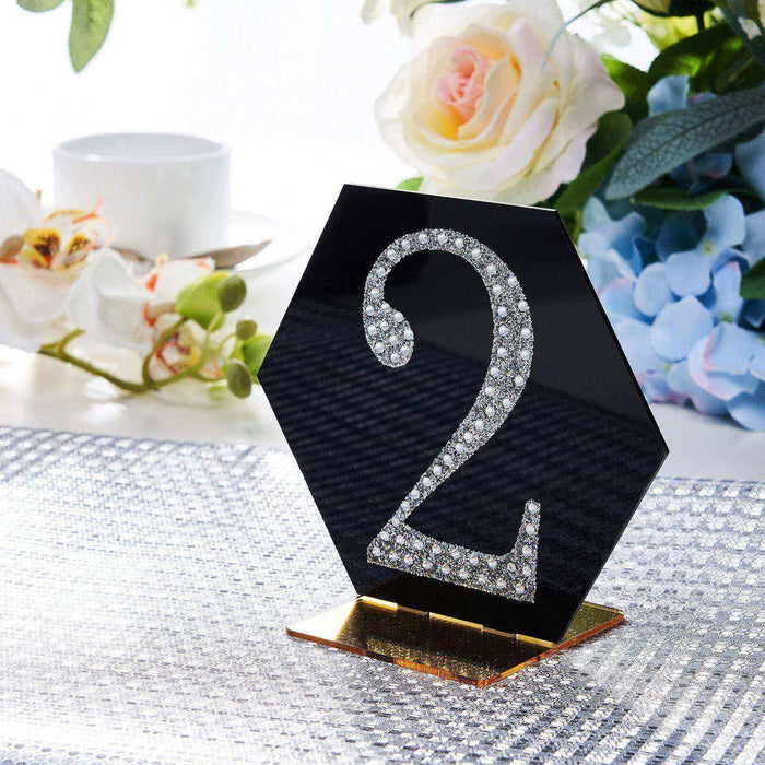 4inch Silver Decorative Rhinestone Number Stickers DIY Crafts - 2