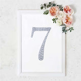 8 Inch Silver Decorative Rhinestone Number Stickers DIY Crafts - 7