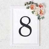 8 inch Black Decorative Rhinestone Number Stickers DIY Crafts - 8