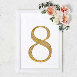 8inch Gold Decorative Rhinestone Number Stickers DIY Crafts - 8