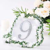 6 inch Silver Decorative Rhinestone Number Stickers DIY Crafts - 9