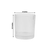 12 Pack Ribbed Glass Votive Candle Holders – Clear, 2.5inch Tealight Cups for Tabletop Lighting