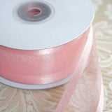 25 Yards 1.5" Blush & Rose Gold Organza Ribbon With Satin Edges