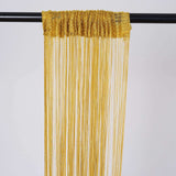 3ftx8ft Gold Silk Tassel String Curtains, Decorative Room Divider Panels#whtbkgd