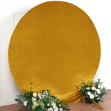 7.5ft Metallic Gold Soft Velvet Fitted Round Wedding Arch Cover