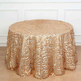 120inch Matte Champagne Big Payette Sequin Round Tablecloth - Premium Collection