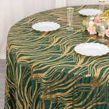 120inch Hunter Emerald Green Gold Wave Mesh Round Tablecloth With Embroidered Sequins