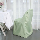 Sage Green Polyester Folding Chair Cover, Reusable Stain Resistant Slip On Chair Cover