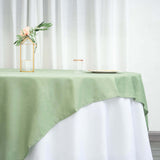 70"x70" Sage Green Square Polyester Table Overlay Washable Linen Overlay