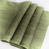 12x108inch Dusty Sage Green Accordion Crinkle Taffeta Linen Table Runner#whtbkgd