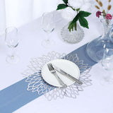 6 Pack Silver Vinyl Placemats, Decorative Floral Non-Slip Round Dining Table Mats 15"