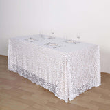 90x132 White Big Payette Sequin Rectangle Tablecloth