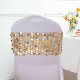 5 Pack | Matte Champagne Big Payette Sequin Round Chair Sashes