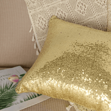 18inch x 18inch Sequin Throw Pillow Cover, Decorative Cushion Case - Square Champagne Sequin