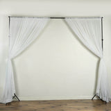 White Fire Retardant Sheer Organza Premium Curtain Panel Backdrops With Rod Pockets - 10ftx10ft