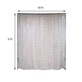 20ftx10ft White Sheer Organza w/Warm LED Lights Decorative Curtain Panel