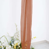 18ft Terracotta (Rust) Sheer Organza Wedding Arch Drapery Fabric