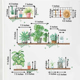 Green Potted Plants on Shelves Wall Decals, Tropical Art Decor Stickers