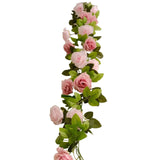 2 Pack 7ft Blush Dusty Rose Artificial Silk Flower Garland Rose Vines 26 Flower Heads