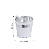 12 Pack 2" Silver Mini Planter Treat Party Favor Boxes, Small Pail Bucket Candy Container Gift Boxes