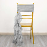 Chiffon Silver Curly Willow Chair Sashes 